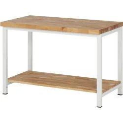 RAU Werkbank Serie 8000, 1 Buche-Massiv-Ablageboden Tiefe 557 mm, HxBxT 840 x 1.250 x 700 mm