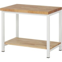 RAU Werkbank Serie 8000, 1 Buche-Massiv-Ablageboden Tiefe 557 mm, HxBxT 840 x 1.000 x 700 mm