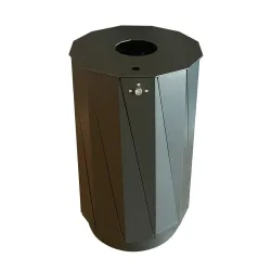 RENNER Abfallbehälter mit Ascher Typ 7007-35, 60 Liter, schwarzgrau