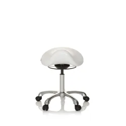 hjh OFFICE Ergonomischer Hocker / Sattelstuhl ORTHO SIT PU Kunstleder, weiss
