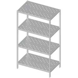 Stalgast Regal mit gelochten Böden, 700x600x1800 mm, verschweisst
