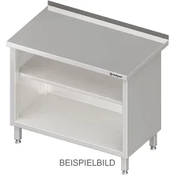 Stalgast Arbeitsschrank offen mit Grund-und Zwischenboden 1900x700x850 mm, ohne Aufkantung, verschweisst