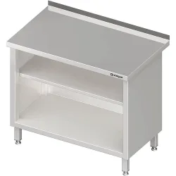 Stalgast Arbeitsschrank offen, mit Grund- und Zwischenboden, 1300x700x850 mm, mit Aufkantung, verschweisst