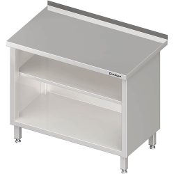 Stalgast Arbeitsschrank offen, mit Grund- und Zwischenboden, 1700x600x850 mm, mit Aufkantung, verschweisst