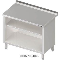 Stalgast Arbeitsschrank offen, mit Grund- und Zwischenboden, 1700x600x850 mm, ohne Aufkantung, verschweisst