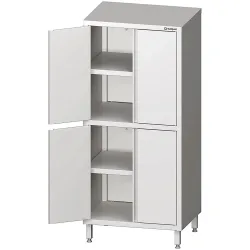 Stalgast Hochschrank mit Flügeltüren, 900x700x1800 mm, mit zwei Schrankräumen, verschweisst