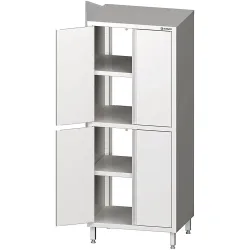 Stalgast Durchreiche-Hochschrank mit Flügeltüren, 900x500x2000 mm, mit zwei Schrankräumen, verschweisst