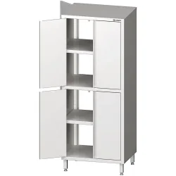 Stalgast Durchreiche-Hochschrank mit Flügeltüren, 1200x700x2000 mm, mit zwei Schrankräumen, verschweisst