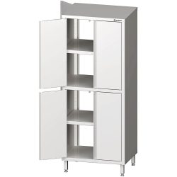 Stalgast Durchreiche-Hochschrank mit Flügeltüren, 800x600x2000 mm, mit zwei Schrankräumen, verschweisst