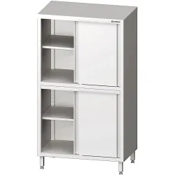 Stalgast Hochschrank mit Schiebetüren, 1100x600x1800 mm, mit zwei Schrankräumen, verschweisst