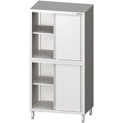 Stalgast Hochschrank mit Schiebetüren, 1200x500x2000 mm, mit zwei Schrankräumen, verschweisst