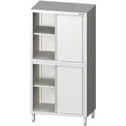 Stalgast Hochschrank mit Schiebetüren, 900x600x2000 mm, mit zwei Schrankräumen, verschweisst