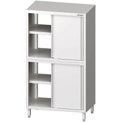 Stalgast Durchreiche-Hochschrank mit Schiebetüren, 800x600x1800 mm, mit zwei Schrankräumen, verschweisst