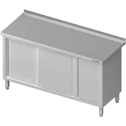 Stalgast Arbeitsschrank mit Schiebetüren, 1900x700x850 mm, mit Flügeltürschrank rechts, mit Aufkantung, verschweisst