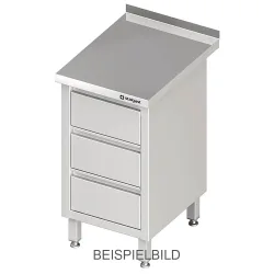 Stalgast Schubladenschrank mit 3 Schubladen, 450x700x850 mm, ohne Aufkantung, verschweisst