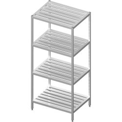Stalgast Regal mit Gitterrost-Böden, 1100x600x1800 mm, verschweisst