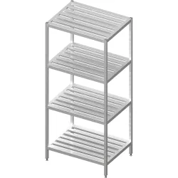 Stalgast Regal mit Gitterrost-Böden, 700x500x1800 mm, verschweisst