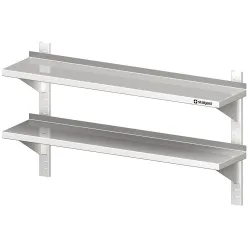 Stalgast Doppel-Wandbord mit Konsolen, und Wandschienen, 1000x400x660 mm, höhenverstellbar, verschweisst