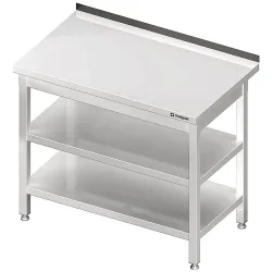Stalgast Arbeitstisch mit Grund- und Zwischenboden, 900x700x850 mm, mit Aufkantung, verschweisst
