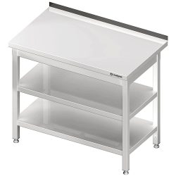 Stalgast Arbeitstisch mit Grund- und Zwischenboden, 1100x600x850 mm, mit Aufkantung, verschweisst