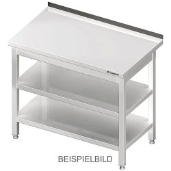 Stalgast Arbeitstisch mit Grund- und Zwischenboden, 700x600x850 mm, ohne Aufkantung, verschweisst