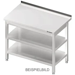 Stalgast Arbeitstisch mit Grund- und Zwischenboden, 800x700x850 mm, ohne Aufkantung, verschweisst