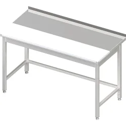 Stalgast Arbeitstisch ohne Grundboden, 1400x700x850 mm, mit vertiefter PE-Schneideplatte, mit Aufkantung, verschweisst