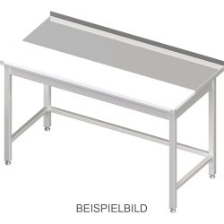 Stalgast Arbeitstisch ohne Grundboden, 800x700x850 mm, mit vertiefter PE-Schneideplatte, ohne Aufkantung, verschweisst