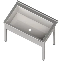 Stalgast Topfspüle mit einem Becken, 1100x700x850 mm, 300 mm Beckenhöhe, mit Aufkantung, verschweisst