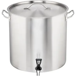Stalgast Kartoffelkochkessel mit Ablasshahn und Deckel, Ø 400 mm, Höhe 400 mm, 50,3 Liter