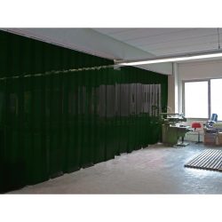 Schweisserschutz-Lamellenvorhang, Streifen 2x 300 mm, Überlappung 136 mm, Höhe 2.200 mm
