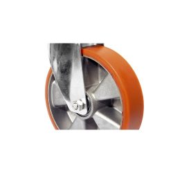 BS ROLLEN Transportrolle Prothane® Guss-Polyurethan, Lenkrolle, Kugellager, Platte, Ø x Breite 150 x 50 mm, TK 300 kg