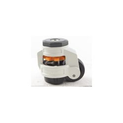 BS ROLLEN Heberolle Kunststoff, Lenkrolle mit Feststeller, Gleitlager, Rückenloch, Nivellierfuss, Ø x Breite 50 x 24 mm, TK 250 kg