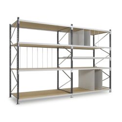 ManOrga Weitspannregal, mit Spanplatten, GF, graphitgrau/lichtgrau, HxBxT 2.500 x 1.500 x 800 mm