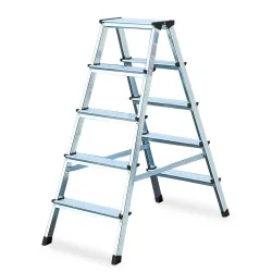 Alu-Stufendoppelleiter, 2 x 5 Stufen