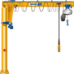 ABUS Schwenkkran VS, Säulenausführung, Fundament-Anker, 360° Schwenkbereich, Ausladung 7 m, TK 2.000 kg, Katzfahren u. Schwenken elektrisch