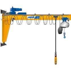 ABUS Schwenkkran VW, Wandausführung, Wandlager, 180° Schwenkbereich, Ausladung 7 m, TK 2.000 kg, Katzfahren u. Schwenken elektrisch