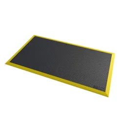 ESD-Anti-Ermüdungsmatte Diamond Flex?, LxB 1630 x 1020 mm, allseitig Randseiten, schwarz / gelb NOTRAX