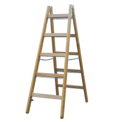 Sprossen-Doppelleiter, Holz, 2 x 4 Sprossen