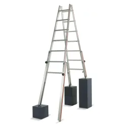 HYMER Sprossen-Stehleiter für Treppen, 2-seitig begehbar, Standhöhe 0,77 m