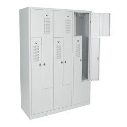 CEHA Z-Spind HDZ-1, Zylinderschloss, 6 Abteile, lichtgrau