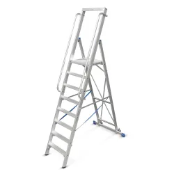 KRAUSE® STABILO Plattformleiter aus Aluminium mit grosser Standplattform, 7 Stufen
