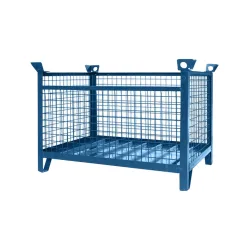 Eichinger® Industrie-Gitterbox-Stapelpalette, 1500 kg, LxBxH 1200x800x750 mm, enzianblau
