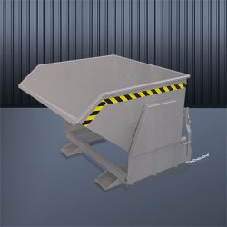 Eichinger® Kippbehälter mit geschützten Abrollkufen, 1000 kg, 600 Liter, feuerverzinkt