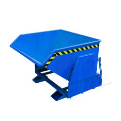 Eichinger® Kippbehälter mit geschützten Abrollkufen, 1000 kg, 400 Liter, enzianblau