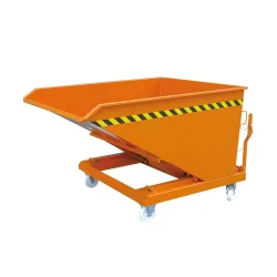 Eichinger® Kippbehälter in niedriger Bauhöhe, 1000 kg, 750 Liter, reinorange