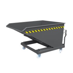 kaiserkraft Kippbehälter, mit Scheren-Kipp-Mechanismus, Volumen 750 l, anthrazitgrau RAL 7016