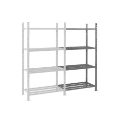 ManOrga Fachbodenregal, AF, mit Gitterböden, FL 500 kg, HxBxT 2.000 x 1.010 x 600 mm