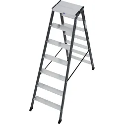 KRAUSE® SePro D Doppelleiter, eloxiert 2x7 Stufen