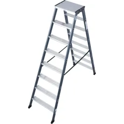KRAUSE® SePro D Doppelleiter, eloxiert 2x8 Stufen